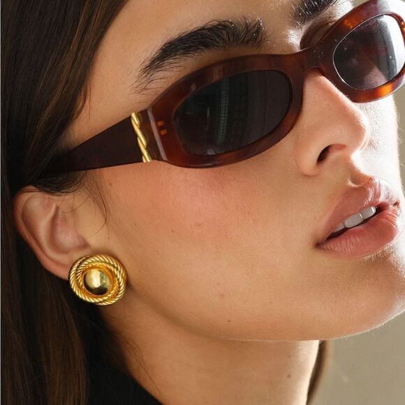 Vintage style round earrings N194 - Picture 2 of 5